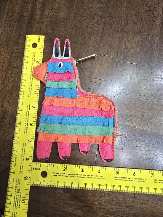 None Handbags - Multicolor Donkey Fringe Coin Purse - Pink, Orange, Blue, Green